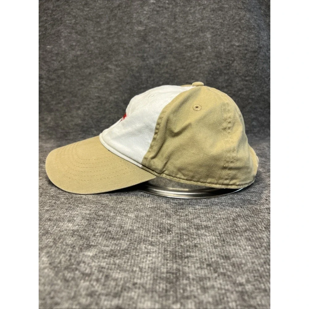 Levi's Baseball‎ Cap Youth Tan/White Embroidered Adjustable Strapback Hat Clean!